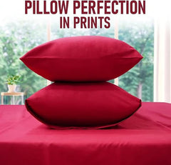 Burgundy Dyed Solid Bed Sheet Set