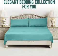 Aqua Blue Dyed Solid Bed Sheet Set