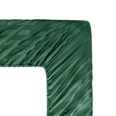 Cotton Sateen Stripe Fitted Sheet 3 Pcs - Green