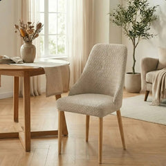 Stripe Jacquard Turkish Chair Cover - Beige