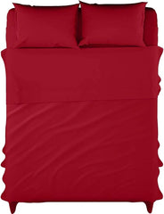 Burgundy Dyed Solid Bed Sheet Set