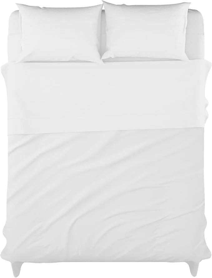 White Dyed Solid Bed Sheet Set