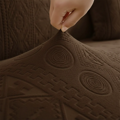 Bohemian L Shape Sofa Cover - Brown