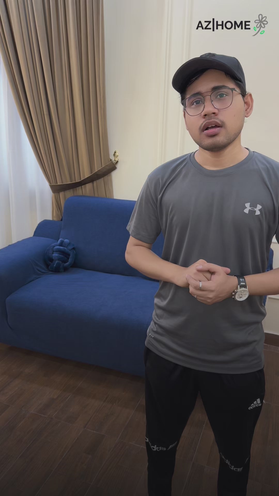 Jacquard Stripe Sofa Cover - Camel Brown