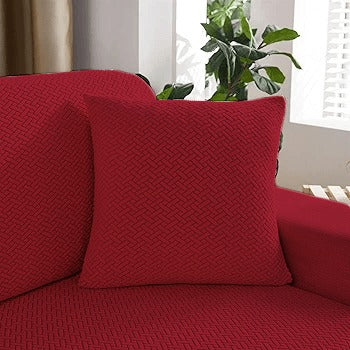 Stripe Jacquard Cushion Cover - Maroon