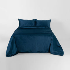 Blue Velvet Duvet Cover Set 5 Pcs