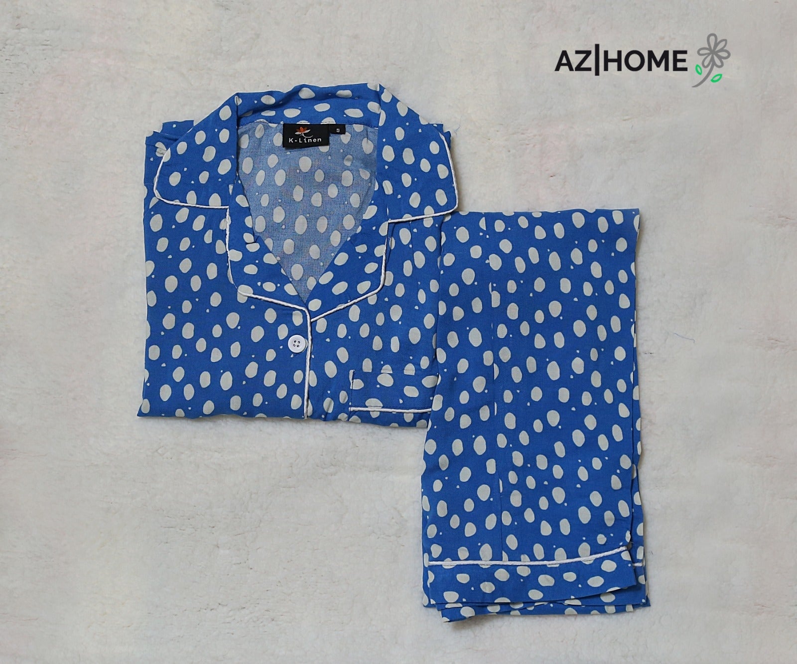 Women Loungewear - Blue White Dots