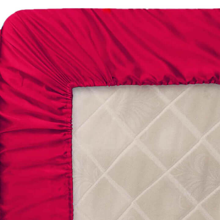 Satin Fitted Sheet - Maroon