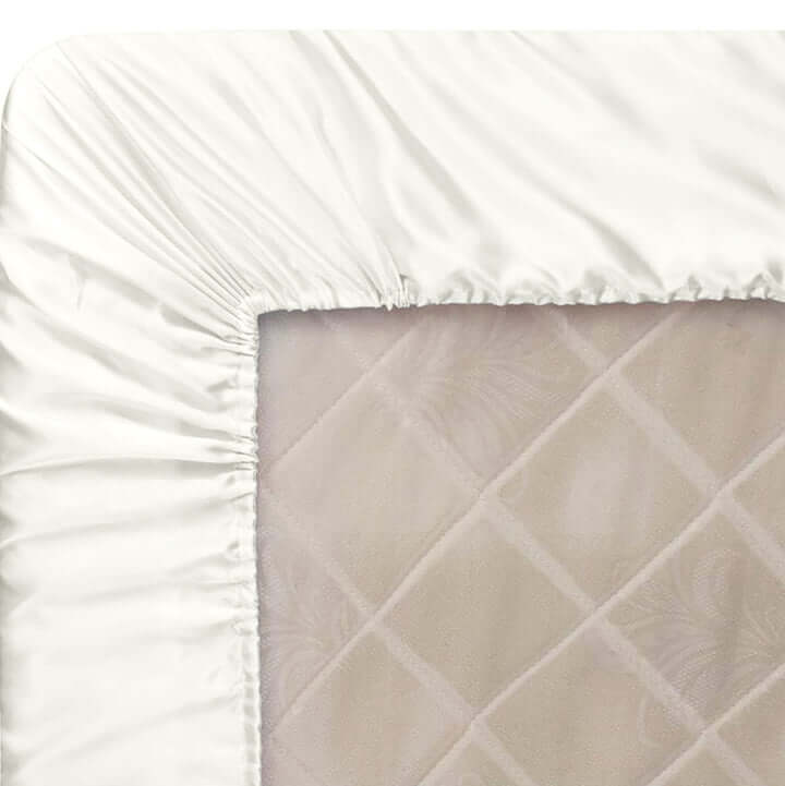 Satin Fitted Sheet - White