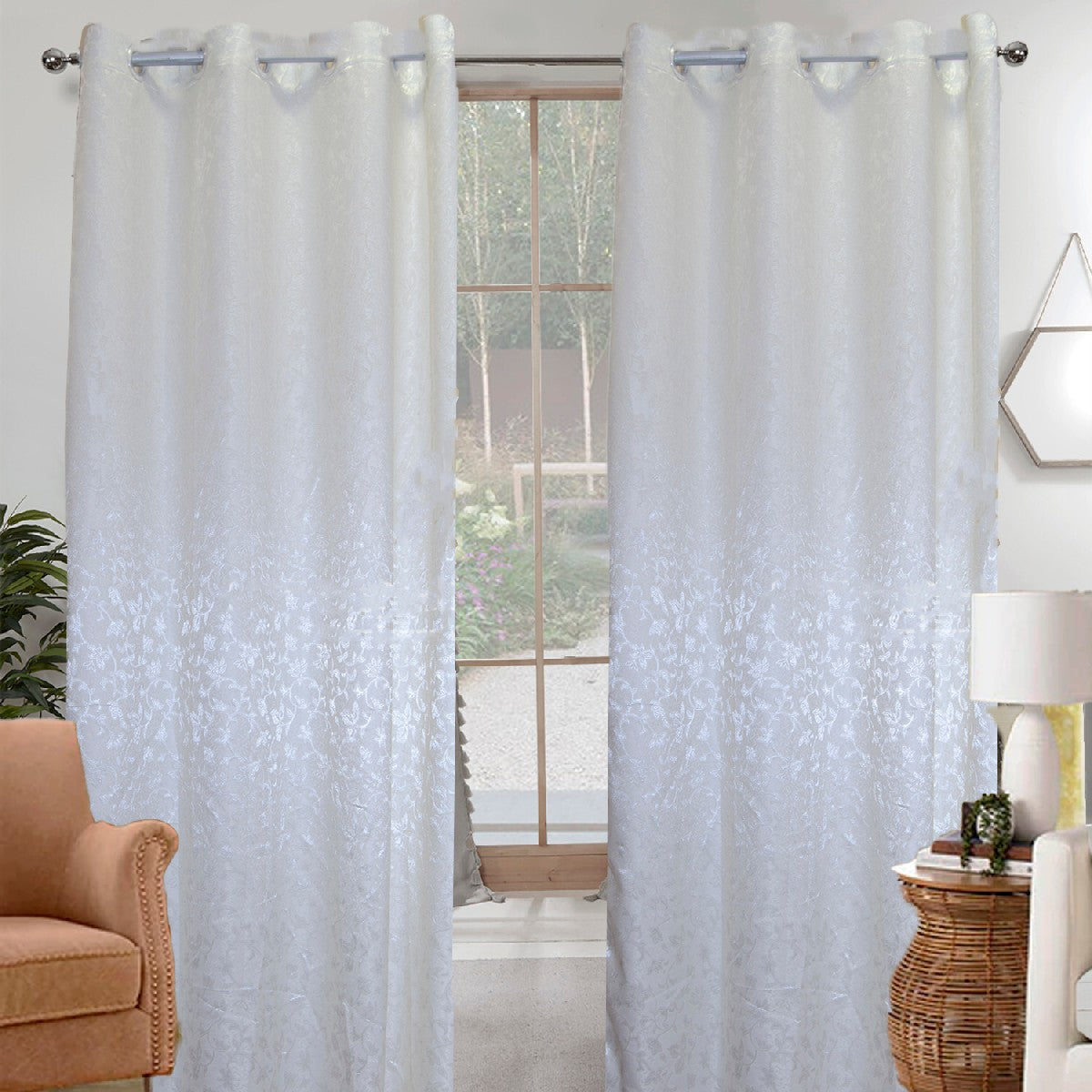 Jacquard Curtains - Off White
