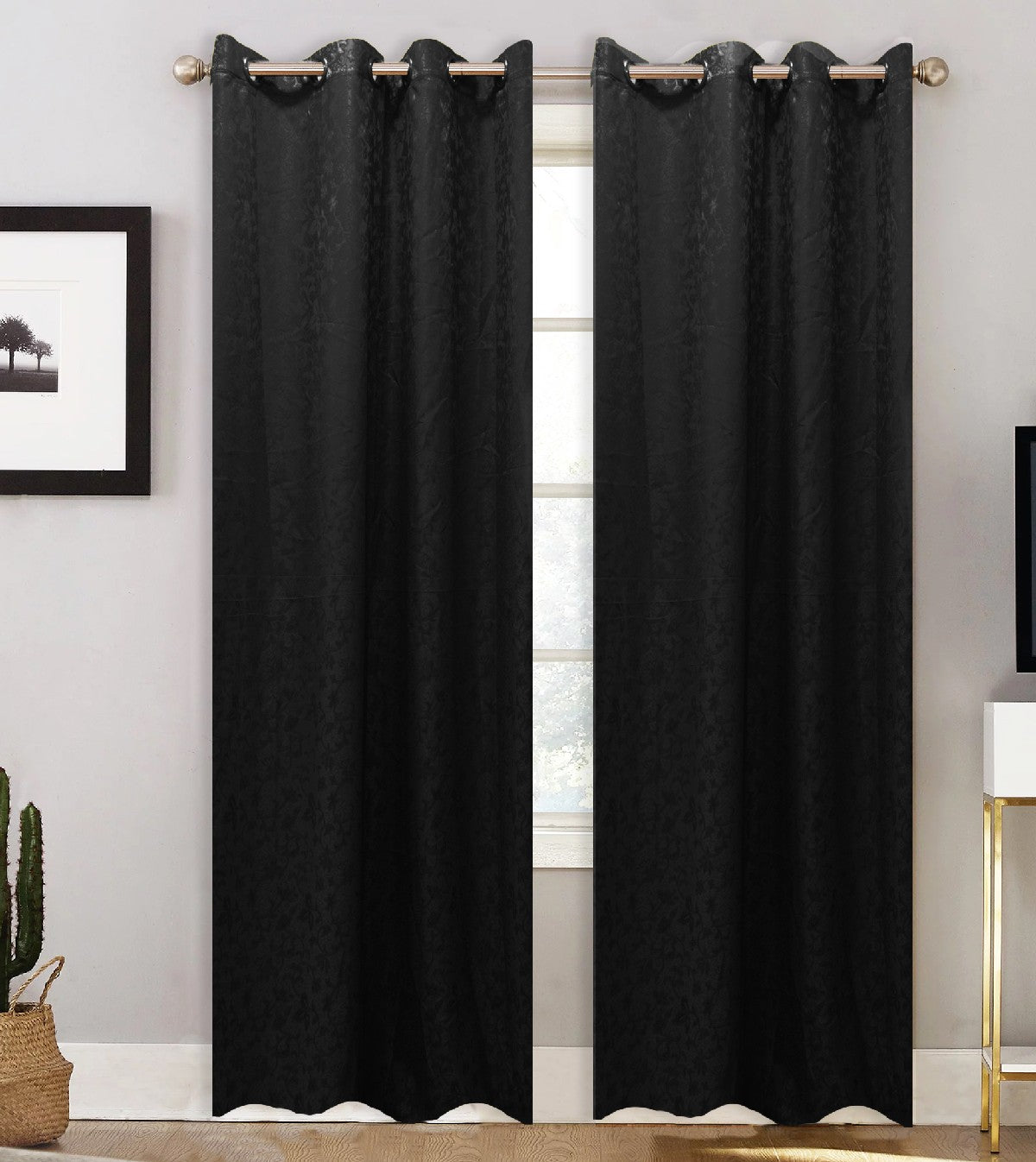 Jacquard Curtains - Black