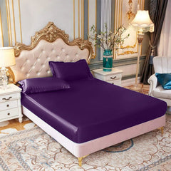 Satin Fitted Sheet - Purple