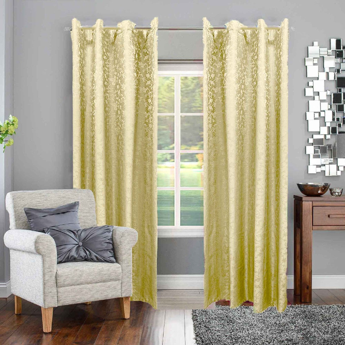 Jacquard Curtains - Golden