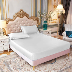 Satin Fitted Sheet - White