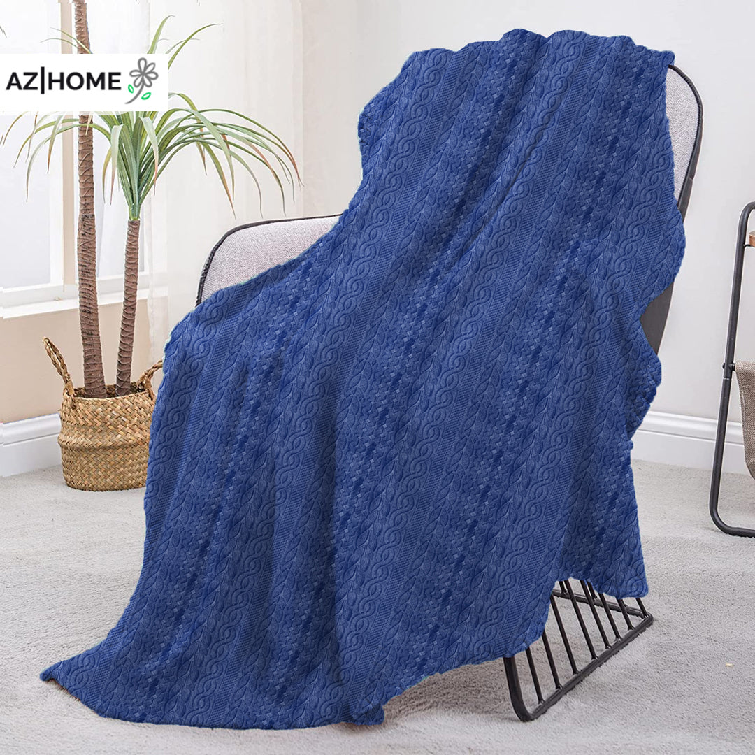 Fleece Embossed Blanket - Blue