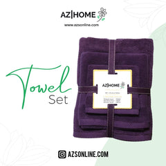 3 Psc Bath Towel- Purple