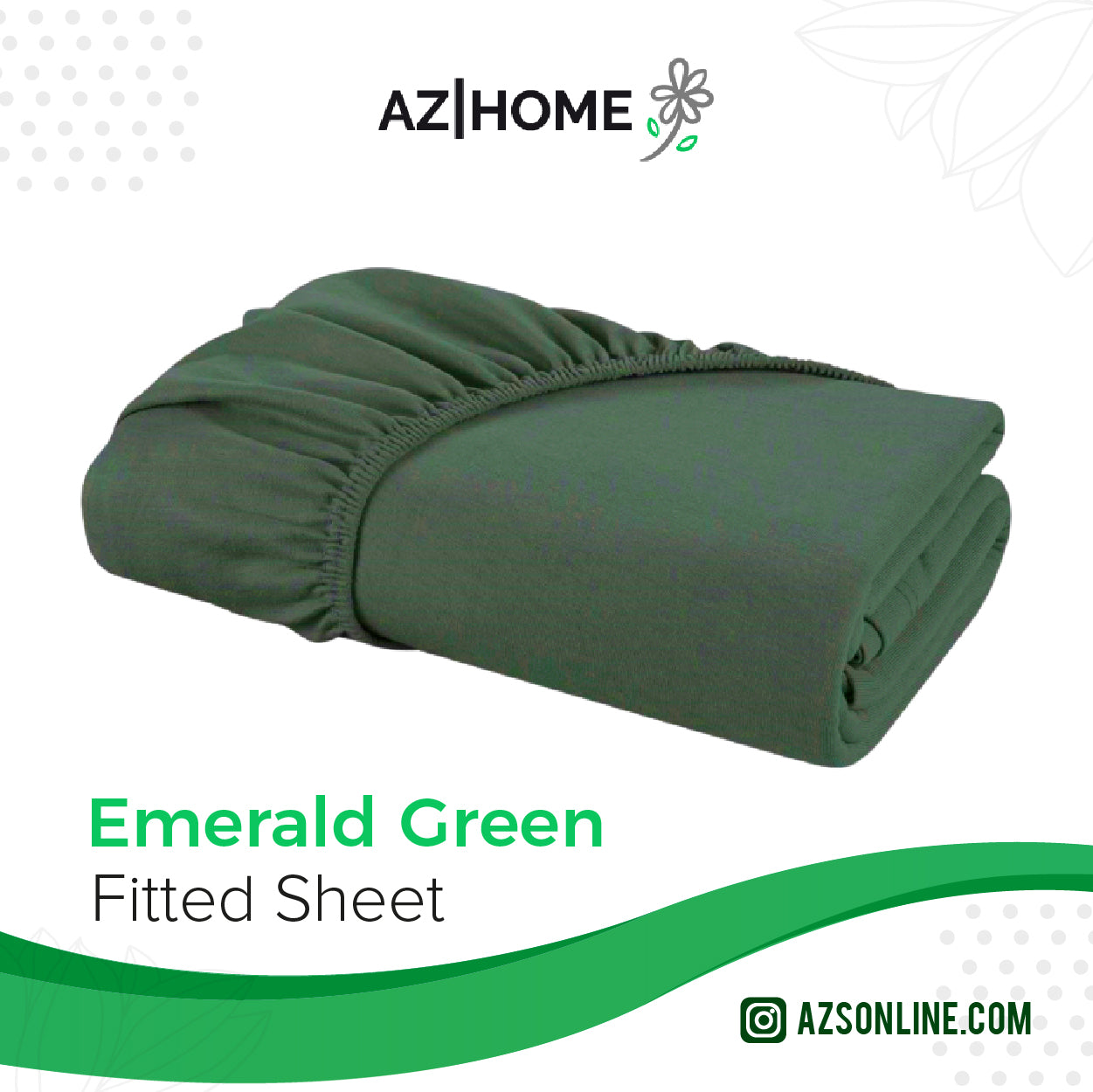 Bed Fitted Sheet Jersey-Emerald Green
