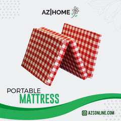 Portable Mattress-Red & White check