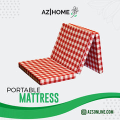 Portable Mattress-Red & White check