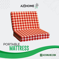 Portable Mattress-Red & White check