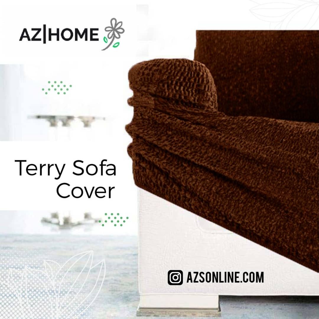 Terry Sofa Cover - Dark Brown