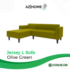 L Shape Jersey Sofa Cover-Olive Green