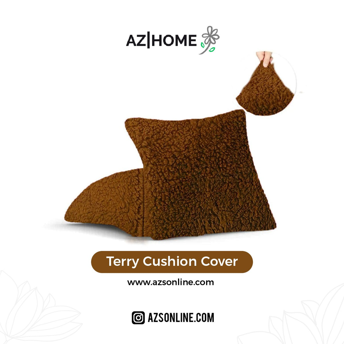 Terry Cushion Cover - Camel Brown