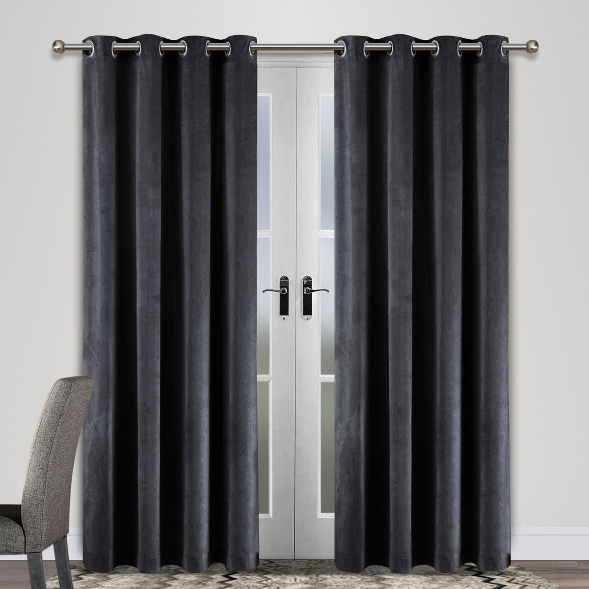 Premium Velvet Curtain - Grey