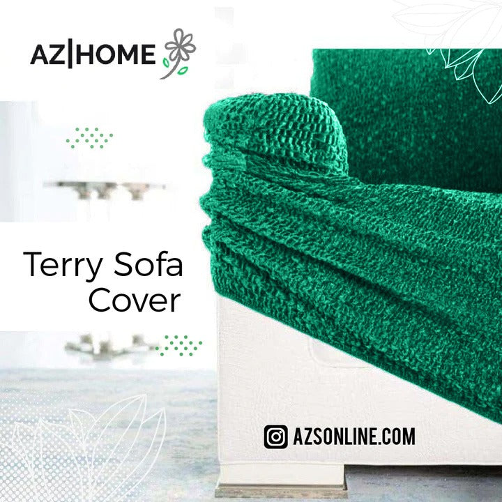 Terry Sofa Cover - Green