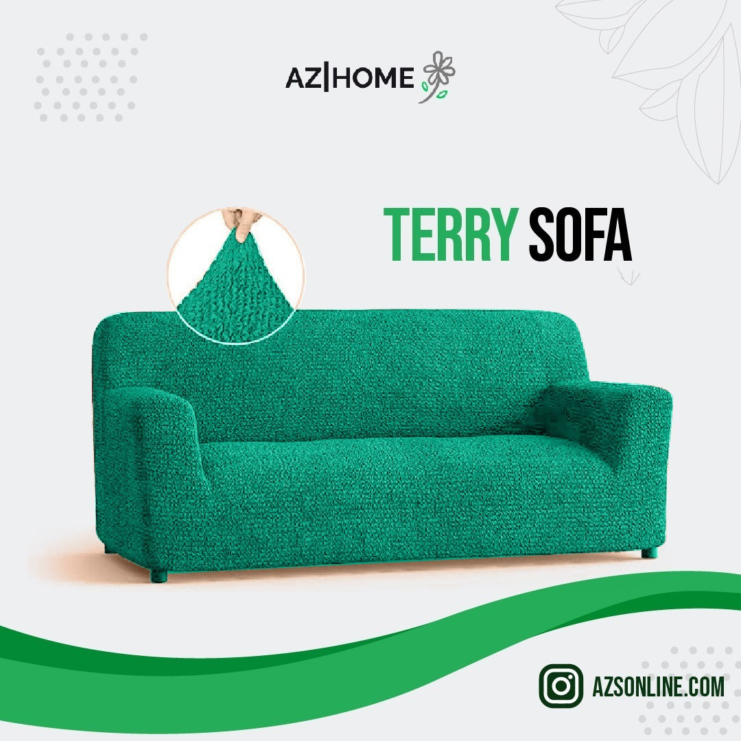 Terry Sofa Cover - Green