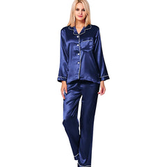 Silk Loungewear Suit -Blue