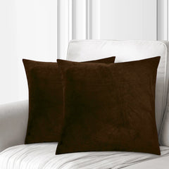 Crushed Velvet Cushion Cover Brown