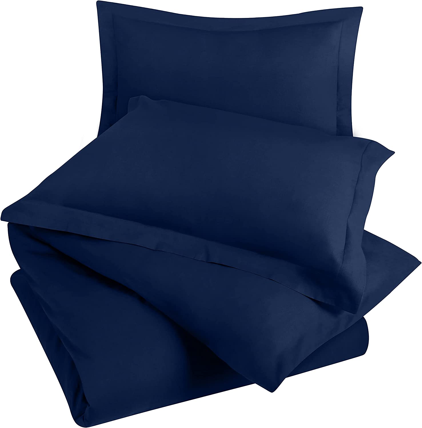 Duvet Cover King Size Set - 1 Duvet Cover with 2 Pillow Shams - 3 Pieces Comforter Cover with Zipper Closure - Ultra Soft Brushed - Blue
