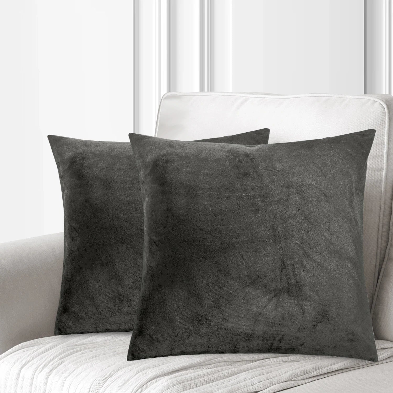 Crushed Velvet Cushion Cover Grey