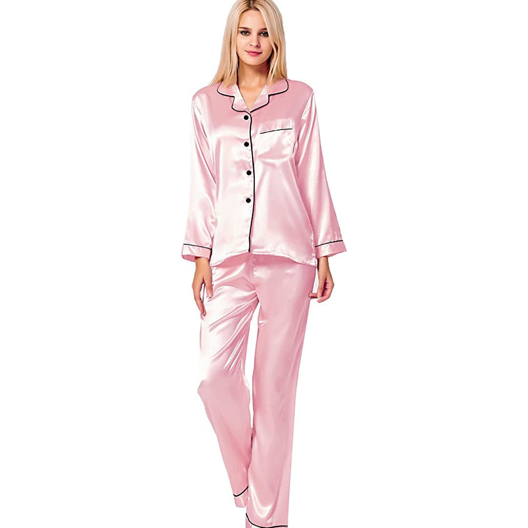 Silk Loungewear Suit -Pink