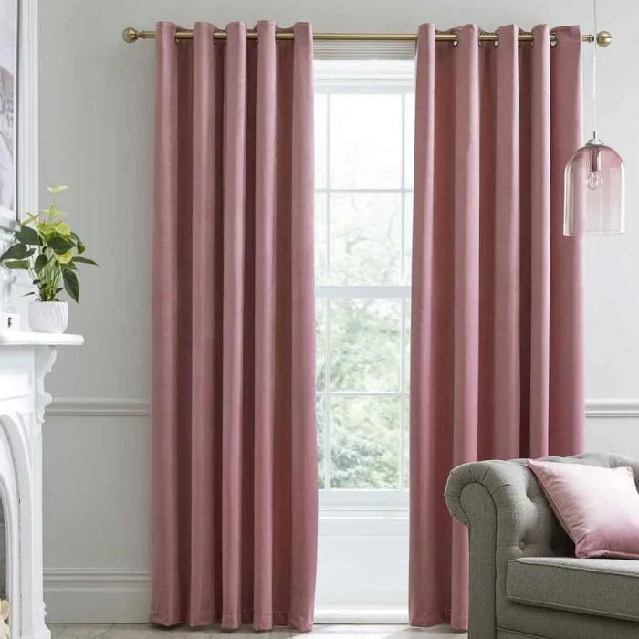 Premium Velvet Curtain - Mate baby pink color